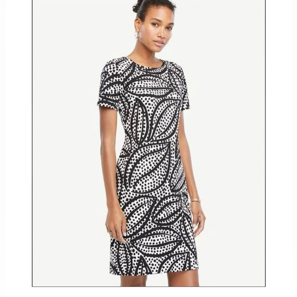 Ann Taylor Cheetah Leaf Shift Dress - Picture 1 of 9